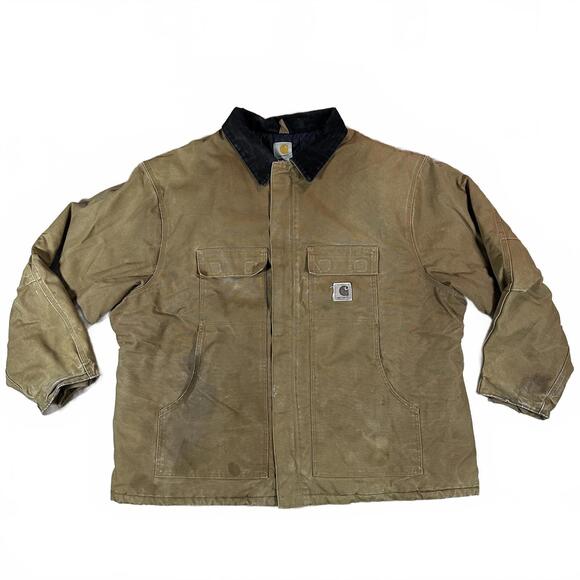 Carhartt Mens Detroit Jacket Brown Canvas Workwear Vintage